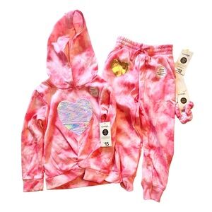 Pink Tie-Dye Hoodie and Joggers Set